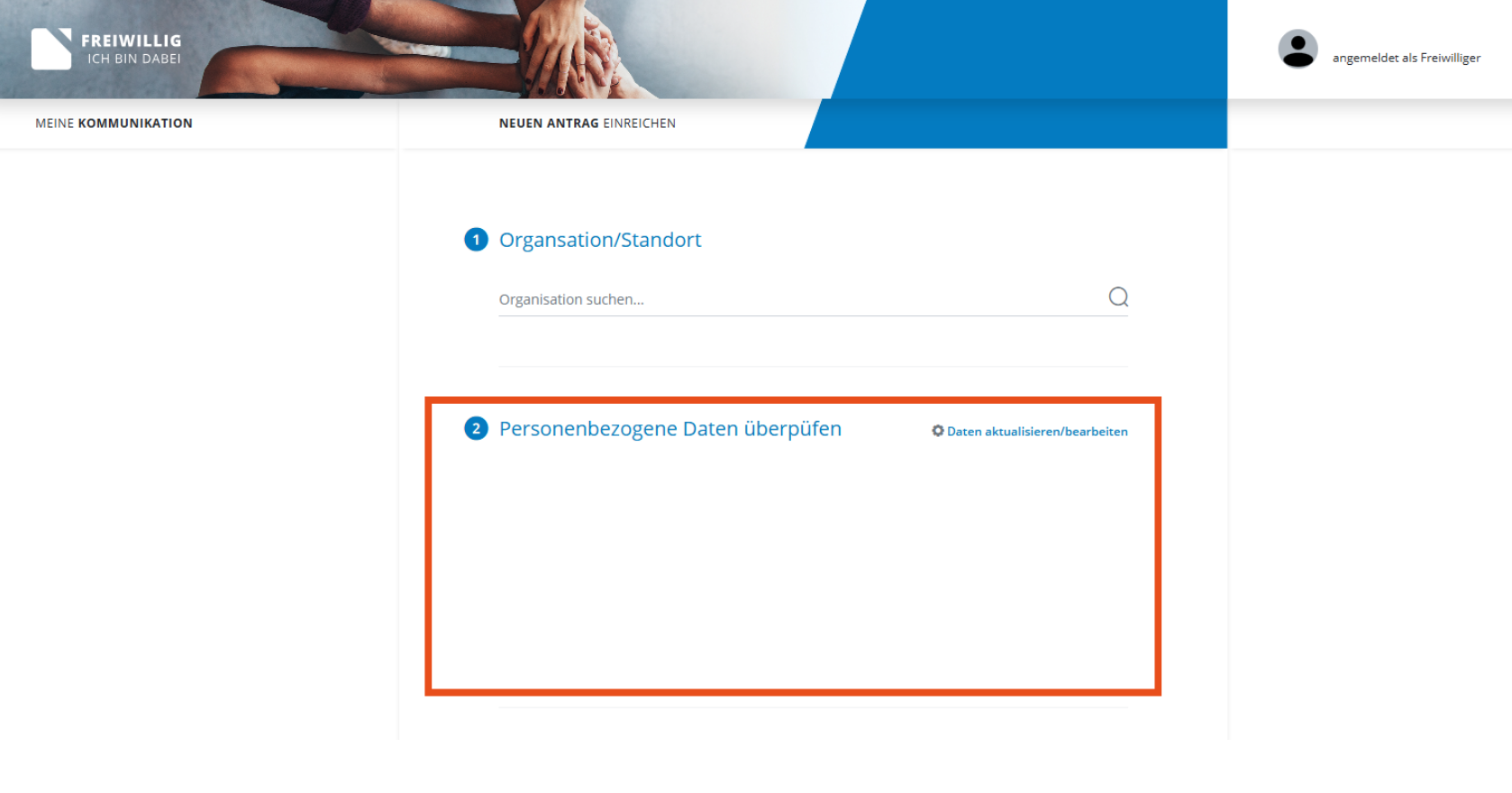 Persönliche Daten prüfen